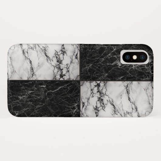 Combinatie witte en zwarte kleurstofstontextuur Case-Mate iPhone case (Achterkant (horizontaal))