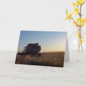 Combine op zonsondergang kaart (Gele Bloem)