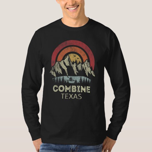 Combine Texas Mountain Sunset Sunrise Kayaking T-shirt (Voorkant)
