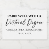 Combineert goed met een doctoraaldiploma Afstudere Sparkling Wijnetiket (Enkel label)