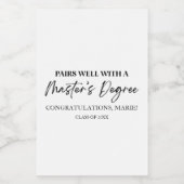 Combineert goed met een master's degree Afstuderen Wijn Etiket (Enkel label)
