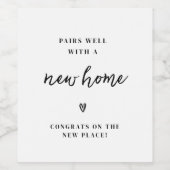 Combineert goed met een nieuw Home Housewarming ca Wijn Etiket (Enkel label)