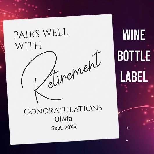 Combineert goed met pensioen wijn etiket