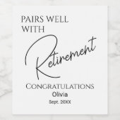 Combineert goed met pensioen wijn etiket (Enkel label)