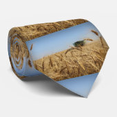 Combineren in Wheat field Stropdas (Opgerold)