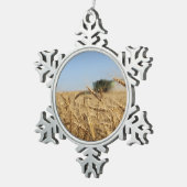 Combineren in Wheat field Tin Sneeuwvlok Ornament (Rechts)