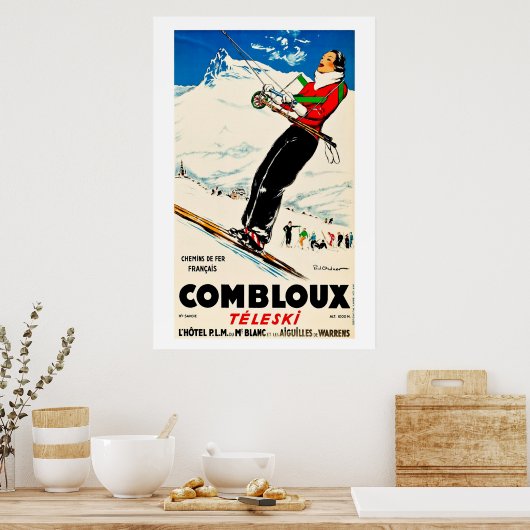 Combloux, Chemins de Fer Francias, Ski Poster (Keuken)