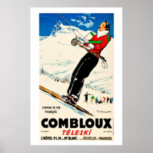 Combloux, Chemins de Fer Francias, Ski Poster