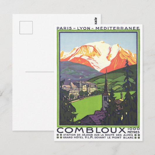 Combloux France vintage-reis Briefkaart (Voorkant / Achterkant)