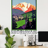 Combloux in de zomer, Frankrijk, vintage reis Poster (Thuiskantoor)