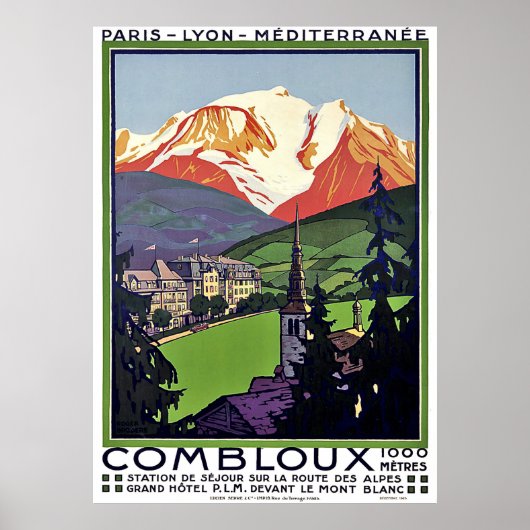 Combloux in de zomer, Frankrijk, vintage reis Poster (Voorkant)