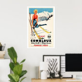 Combloux, kabelbaan van Megève, Frankrijk Antiek Poster (Thuiskantoor)