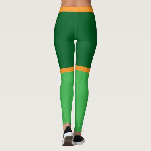 Combo GROENE ORANJE Kleur met MONOGRAM Leggings (Achterkant)