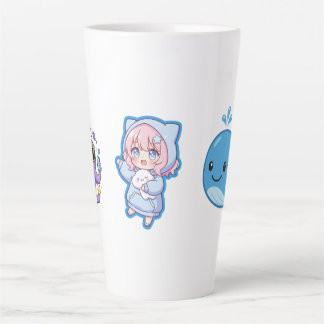 Combo Kawaii Anime, Cute Blauwe Walvis en Octo-Vib Latte Mok