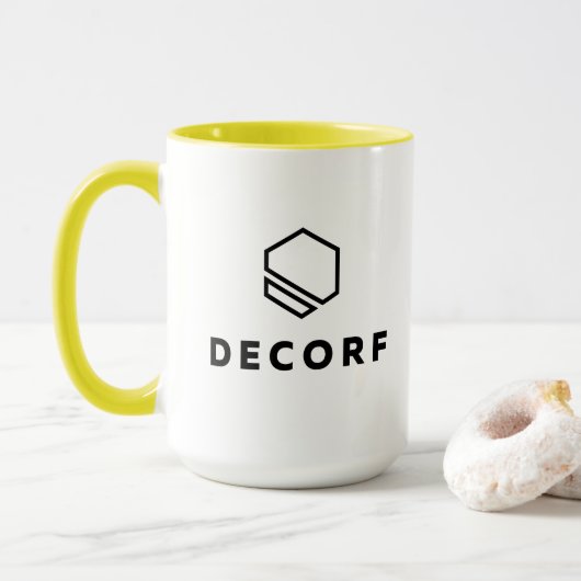 Combo Mok - 15 oz, geel (Met donut)