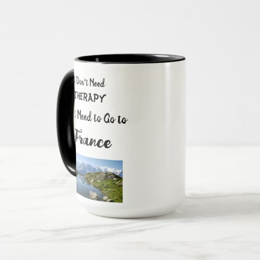 Combo Mok, 15 oz Ik heb geen therapie nodig Mok (Voorkant links)