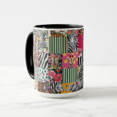 Combo Mok 15 oz – Kleurrijke Safari Animal Print (Voorkant links)