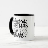 Combo Mok - Eerste kerst als mama, zwart, wit (Voorkant links)