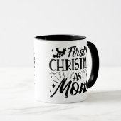Combo Mok - Eerste kerst als mama, zwart, wit (Voorkant rechts)