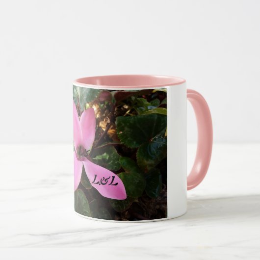 Combo-Mok met foto van echte bloem Mok (Voorkant rechts)