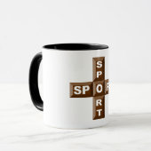 Combo Mug 325 ml zwart CHOCOLAT SPORT Mok (Voorkant links)