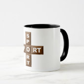 Combo Mug 325 ml zwart CHOCOLAT SPORT Mok (Voorkant rechts)