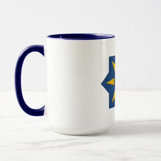 Combo mug 444 g wit/EU marien blauw Mok (Links)