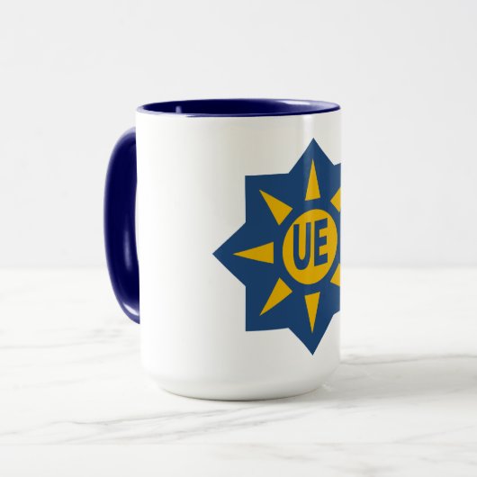 Combo mug 444 g wit/EU marien blauw Mok (Voorkant links)