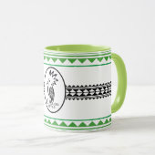 Combo mug Tribal cagou Groene Style Mok (Voorkant rechts)