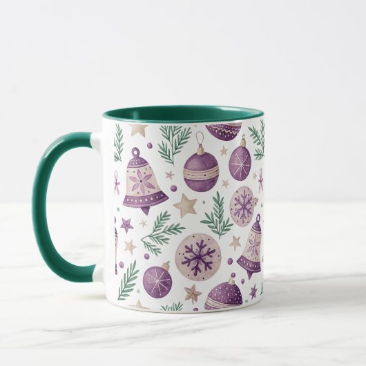 Combo Mug – Whimsical Purple Holiday Design Mok (Links)
