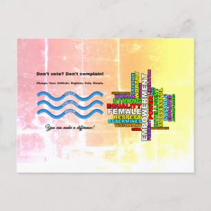 Combo niet stemmen, niet klagen; sterke vrouwen briefkaart