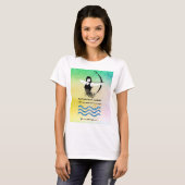 Combo Vrouw Archer en stem de blauwe golf T-shirt (Voorkant volledig)