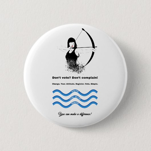 Combo Vrouw Archer en Stemblauw Ronde Button 5,7 Cm (Voorkant)