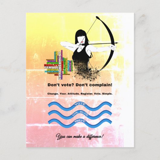 Combo Vrouw Archer, sterke vrouwen en Stemblauw Flyer (Achterkant)