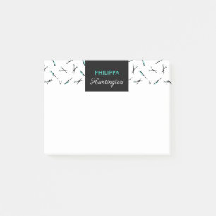 Combs & schaar - zwart & Turquoise - Naam toevoege Post-it® Notes