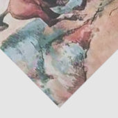 “Come A-Runnin” Westerse kunst van Maynard Dixon Tissuepapier (Detail)