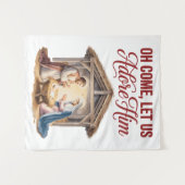 Come Adore Him Tapestry Wandkleed (Voorkant (horizontaal))