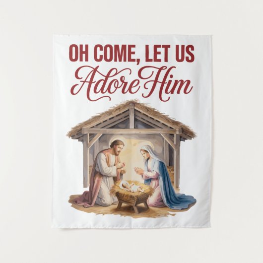 Come Adore Him Tapestry Wandkleed (Voorkant)