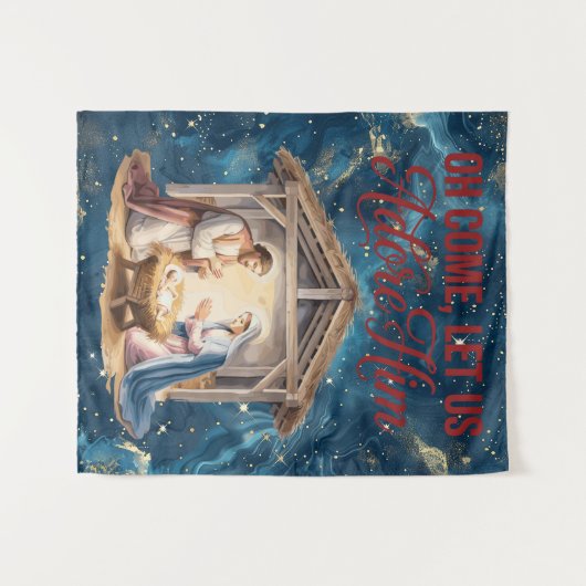 Come Adore Him Tapestry Wandkleed (Voorkant (horizontaal))