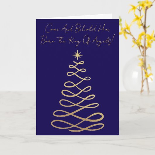 Come And Behold Him | Christmas Greeting Card Kaart (Gele Bloem)