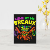 Come At Me Breaux Crawfish Mardi Gras Carnival Men Kaart (Gele Bloem)