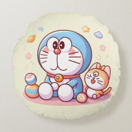 Come Come Cat And Doraemon Rond Kussen