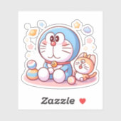 Come Come Cat And Doraemon Sticker (Vel)