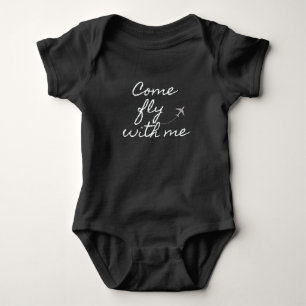 "Come Fly With Me" Baby Bodysuits One Piece Zwart