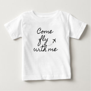 "Come Fly With Me" Baby T-shirt minimalistisch