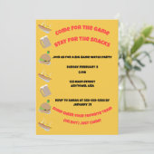 Come for the Game, Stay for the snacks Invitation Kaart (Staand voorkant)