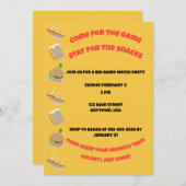 Come for the Game, Stay for the snacks Invitation Kaart (Voorkant / Achterkant)