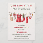 Come Hang With Us Funny Christmas Party Invitation Kaart (Voorkant)