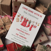 Come Hang With Us Funny Christmas Party Invitation Kaart