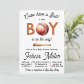 Come Have a Ball! Baby Boy Baseball Baby Shower Kaart (Staand voorkant)